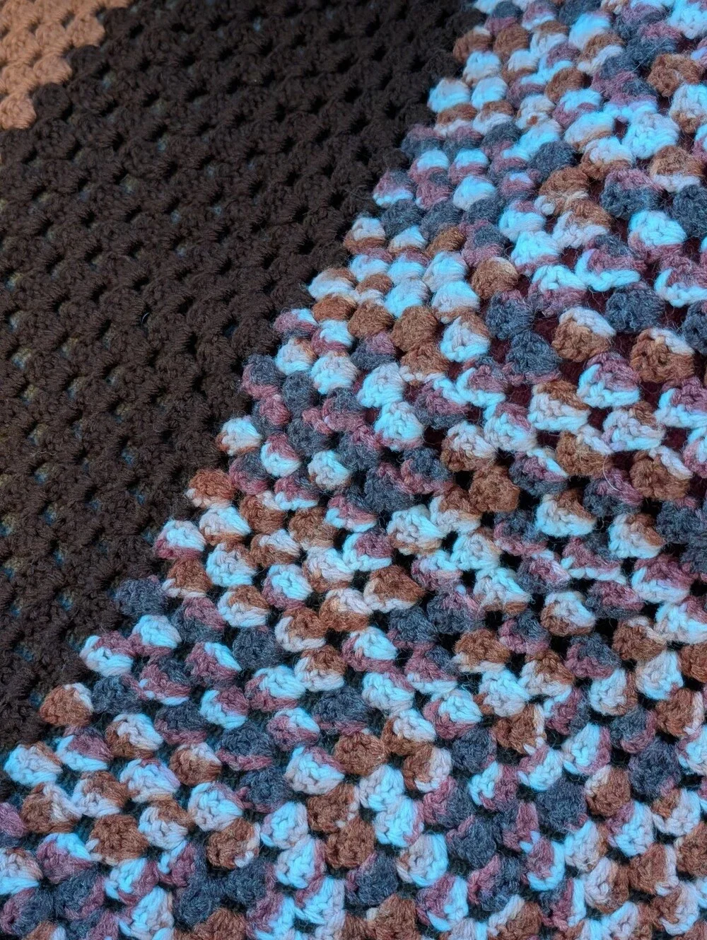 Handmade Crochet Granny‎ Square Afghan Throw Blanket Boho Cottagecore 66